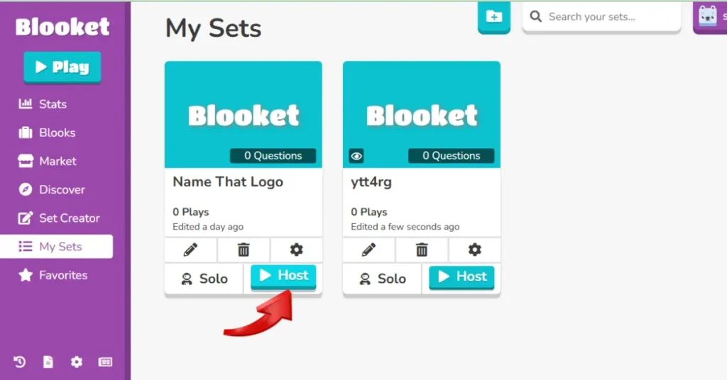 Click on Host Button