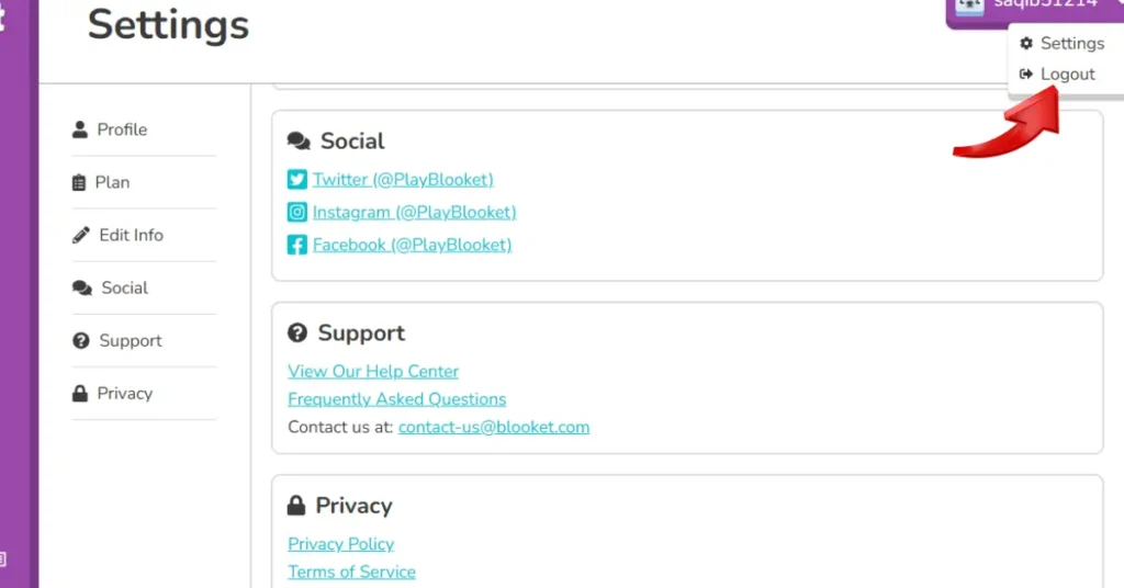 How to Logout from Blooket Dashboard